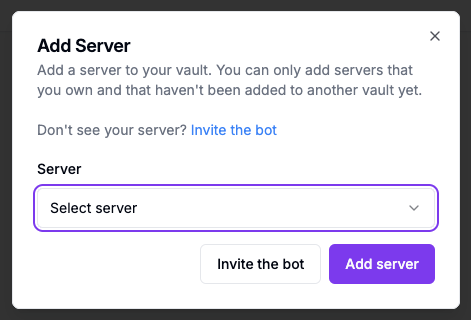 Add Server to Vault